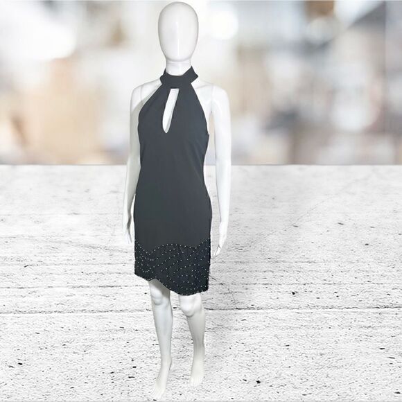 Sass & Bide Black Cut Out Halter Studded Dress - Picture 3 of 10